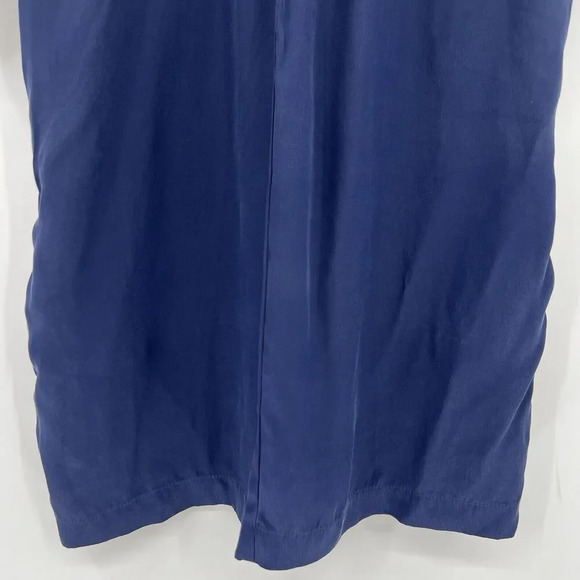 Koch 100% Silk Mini Tunic Shirt Dress Navy Blue 3/4 Length Sleeves Size Small - Picture 6 of 8